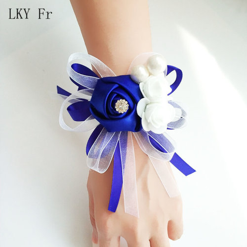 LKY Fr Wedding Bracelet for Bridesmaid Silk Flower Wrist