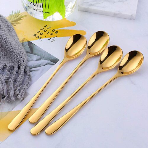Stainless Steel Coffee Dessert Ice Cream Long Handle Spoon R