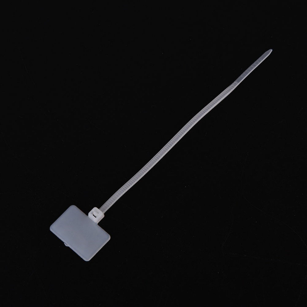 100Pc Self-Locking White Zip Ties Write Wire Power Cable Lab