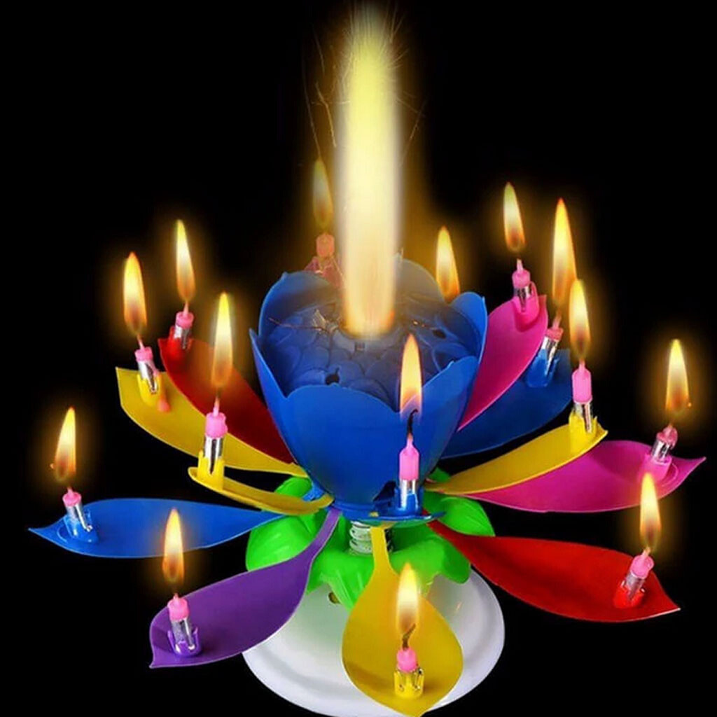 Birthday Cake Music Candle Wedding Party Double Flower