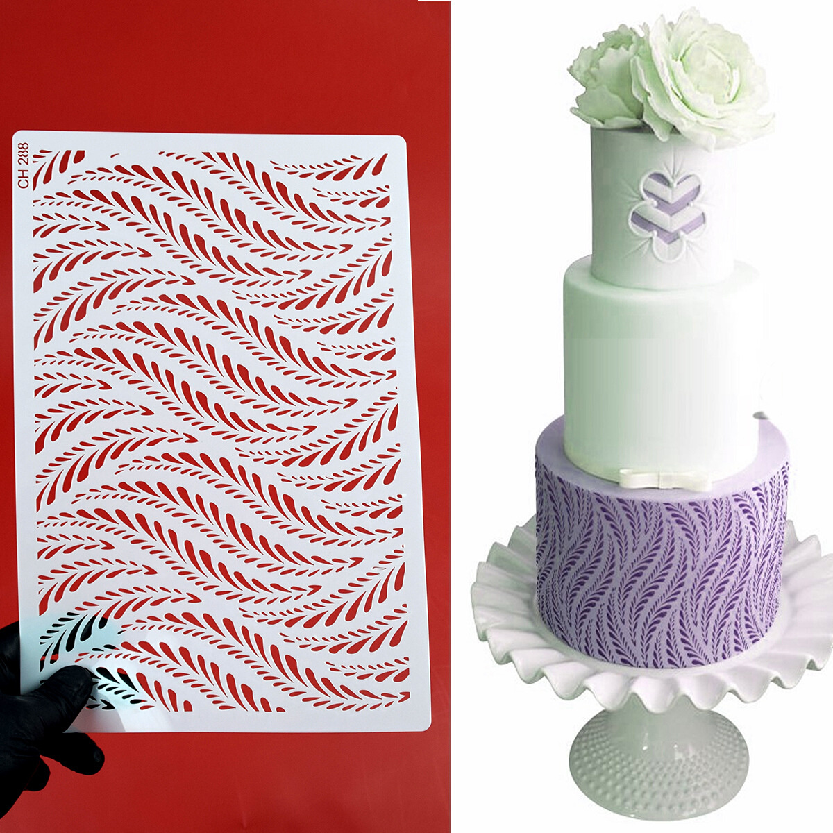 Irregular Pattern Cake Stencil Template Reusable Plastic