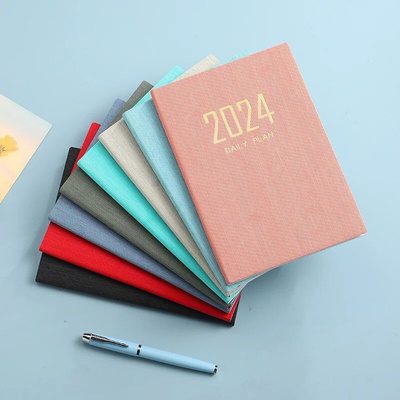 2024 A5 English Calendar Daily Plan Notebook Monthly Cross B