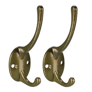 Dual Prong Coat Hooks Wall Mounted Antique Towel Hook 87mm x