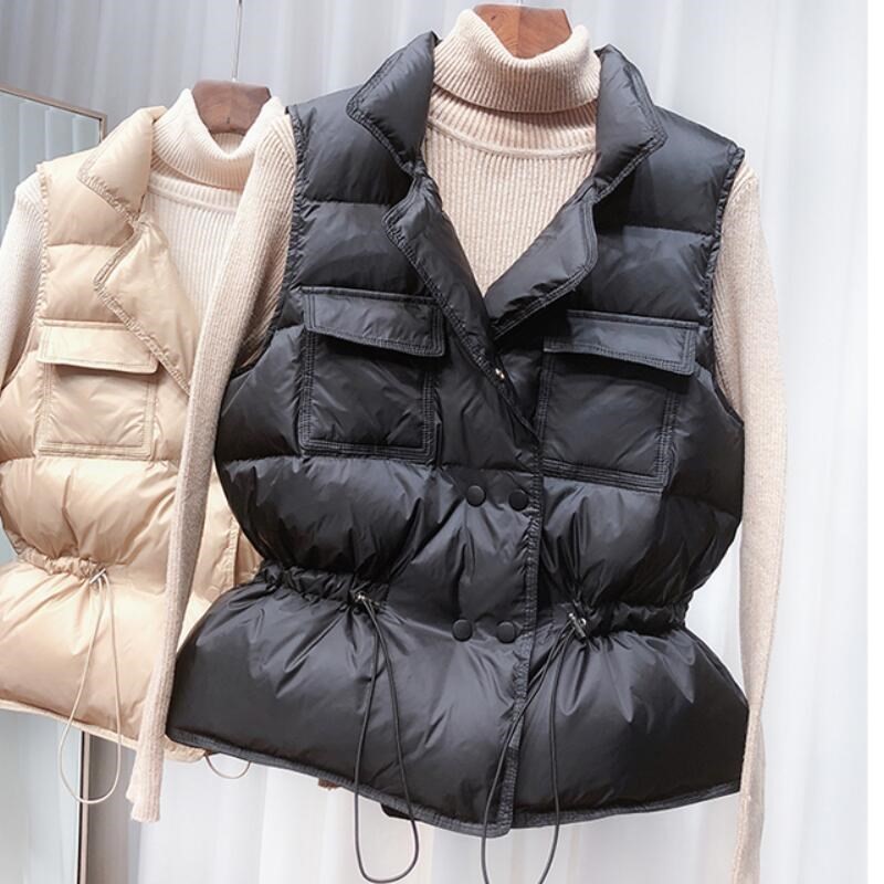 Winter Vest Women Short Sleeveless Vest Jacket Lightweight B