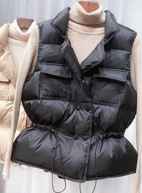 Winter Vest Women Short Sleeveless Vest Jacket Lightweight B