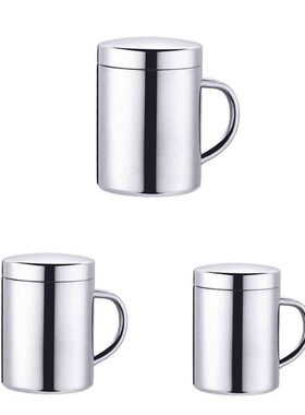 Kitchen Stainless Steel Coffee Mug Easy Grip With Lid Bar Do