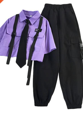 2022 Autumn Setwear Pants High-Waist Straight Ribbon Cargo P