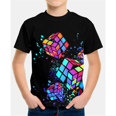 Childs T-Shirts 3D Print T-Shirt Fashion Rubik’s Cube