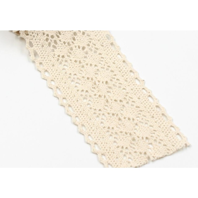 5yards/lot, 6cm Width, White Beige Black Cotton Lace Ribbon