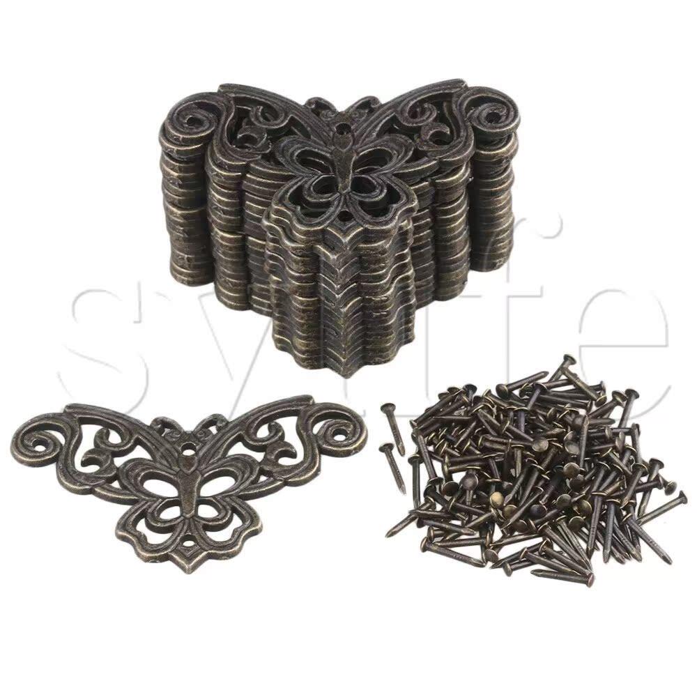 20x Antique Bronze Alloy Hardware Feet Corner Protector 适用