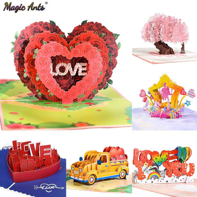 Pop Up Love Card Valentines Day Birthday Anniversary 3D Gree