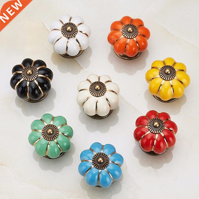 5pcs Pumpkin Ceramic Handles 40mm Drawer Knobs Cupboard Door