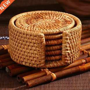 6Pcs/ Drink Coasters Set For Kungfu Tea Accessories Round Ta