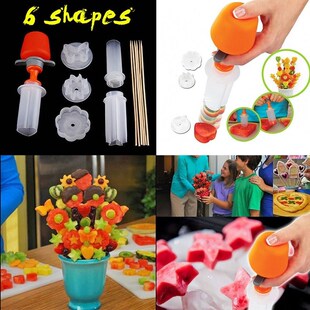 1set Fruit Cake Cutting Vegetable DIY Push Pop Shaper Cutter