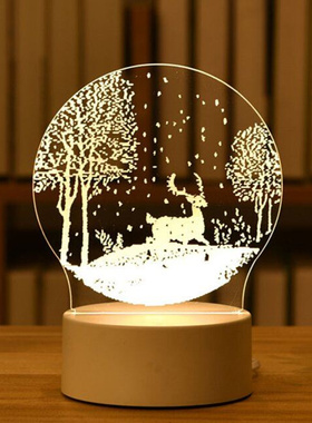 Christmas Decorations for Home Tree Elk Christmas 3D Acrylic