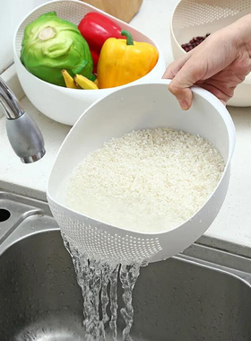 Rice Sieve Plastic Colander Kitchen Drain Basket with