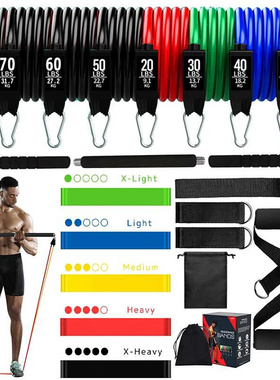 Pilates Bar Kit with Resistance Bands Set 360LBS Elastic