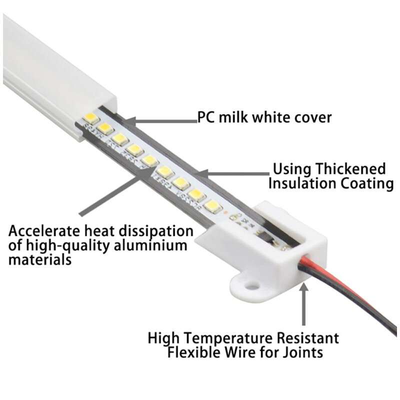 1-6X SMD285 LED Tube Light 50cm 72LEDs Bar Light Rigid Stri