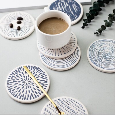 Household items, diatomaceous earth coasters, moisture absor