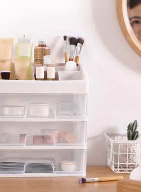 Makeup Organizer Box Cosmetic Drawer Transparent Table Drawe