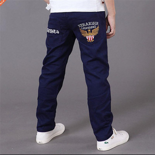 2021 Autumn Blue Letters Big Kids Jeans for A Boys Trousers