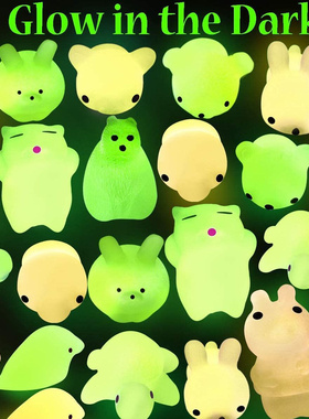 12Pcs Luminous Mochi Squishies Mochi Squishy Animals Stress