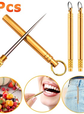 3pcs Portable Titanium Toothpick Outdoor Edc Multifunctional