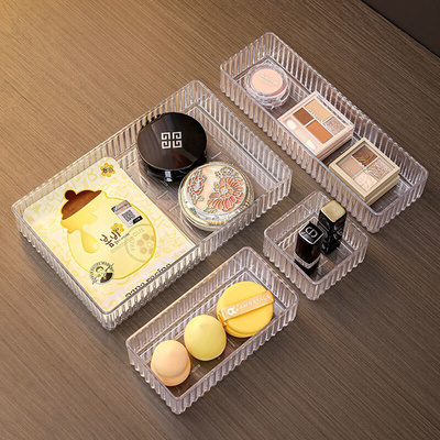 Multi-use Clear Plastic Storage Boxes Set for Drawer Divider