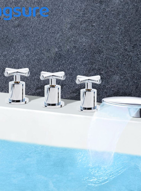 1set Brass Waterfall bath mixer Cold and Hot Chromed Massa