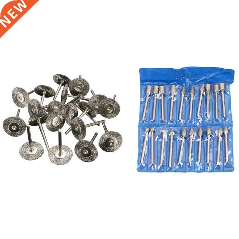 20Pcs 3mm Shank Diamond Grinding Burr Drill Bits Sets Kits w