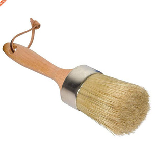 Chalk and Wax Paint Brush Large 2-In-1 Round Natural Bristle