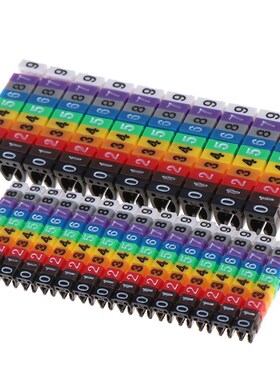 150 Pcs/lot Cable Markers Colourful C-Type Marker Number Tag
