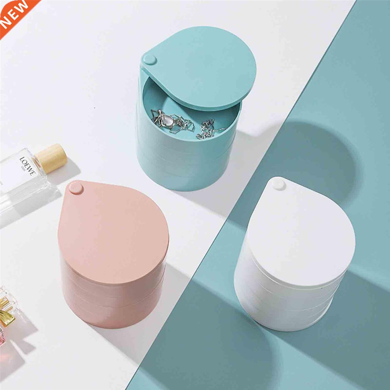 Jewelry Storage Box Multilayer Rotating Plastic Jewelry Stan