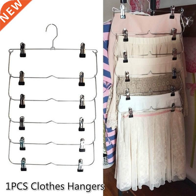 1PC Multilayer Clothes Hangers with 12 Clips Clothing Storag