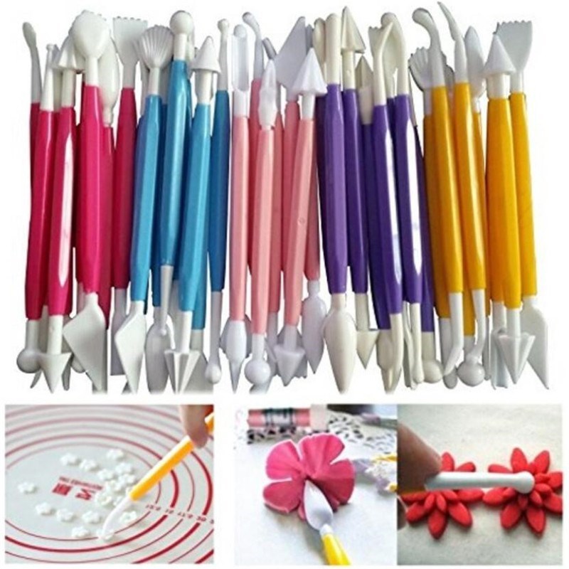 8pcs/Lot Fondant Cake Pastry Carving Cutter 16 Patterns Flow