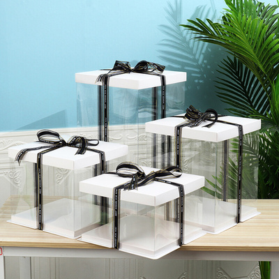 Large Transparent Cake Gift Box PVC Clear Packaging Box for