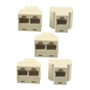 5 Pcs RJ45 Female to 2 Female 8P8C Modular Inline Ethernet C