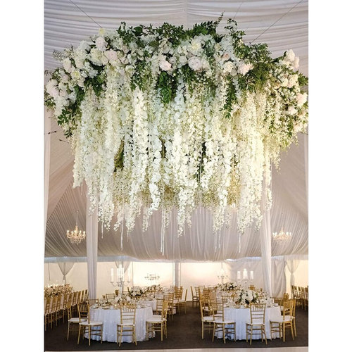 12pcs Artificial Flowers Hanging Wisteria Faux Flowers