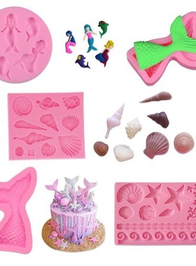 5 Styles Marine Organisms Series Silicone Cake Decorating Mo