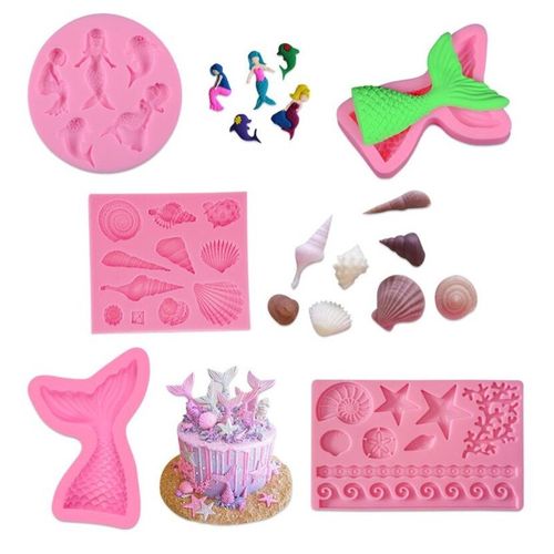 5 Styles Marine Organisms Series Silicone Cake Decorating Mo