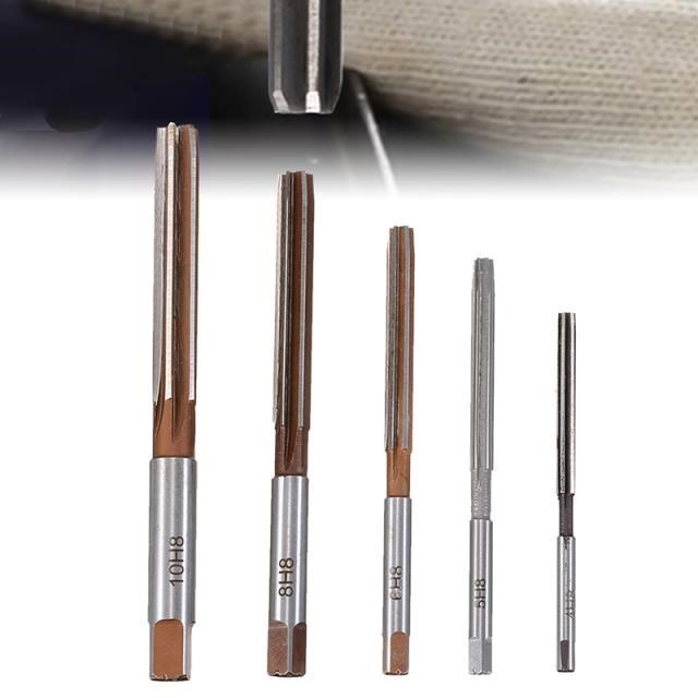 5pcs H8 Chucking Straight Shank Hand Reamers Set 6 Flutes 4m