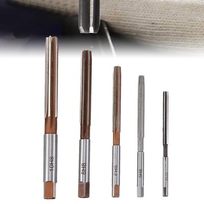 5pcs H8 Chucking Straight Shank Hand Reamers Set 6 Flutes 4m