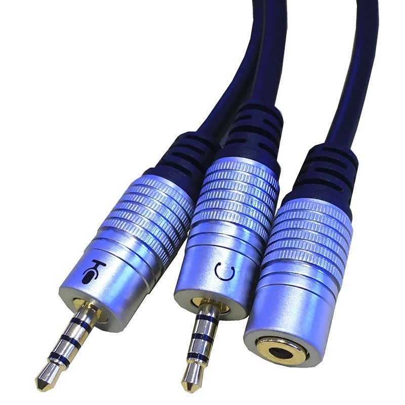 DC 3.5mm TRRS 4Pole  female to 2 3.5mm male input TRS Stereo
