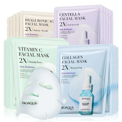 20 Pieces BIOAQUA Centella Collagen Vitamin C Facial Mask Mo