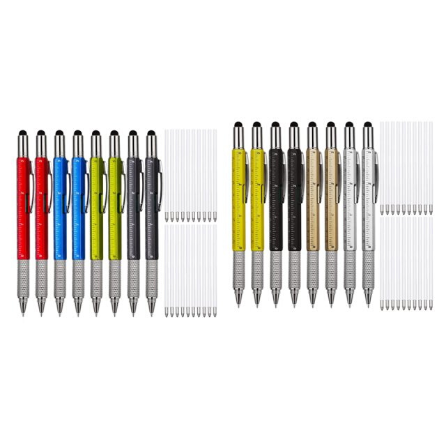 8 Pcs 6 In 1 Multitool Ballpoint Pens Gift Tool Pen Personal