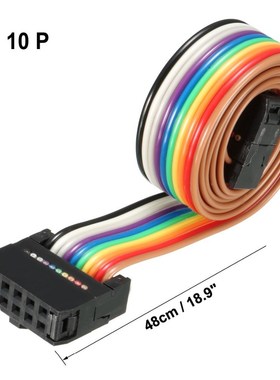 1pcs IDC 10 Pins 48/66/118/148cm Long 2.54mm Rainbow Color/G