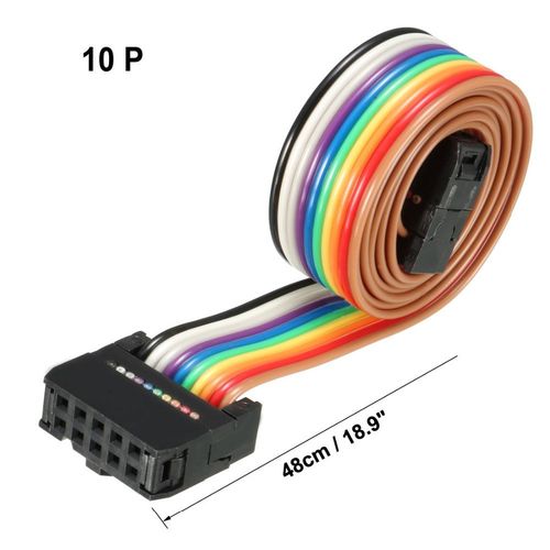 1pcs IDC 10 Pins 48/66/118/148cm Long 2.54mm Rainbow Color/G