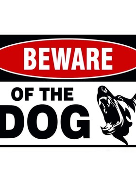 Metal Sign Fence Hanging Borad Beware Of The Dog Logo Iron S