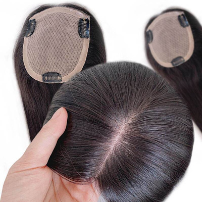9*10cm Silk Base Women Hair Topper 4x5 inch silk base toupee