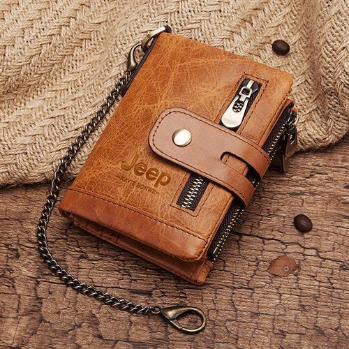 New Genuine Crazy Horse Leather Men Wallets Credit Business